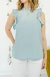 Velvet Heart Kalliope Ruffle Tank In Light Blue In Blue