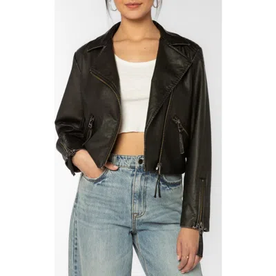 Velvet Heart Kenwood Faux Leather Moto Jacket In Black
