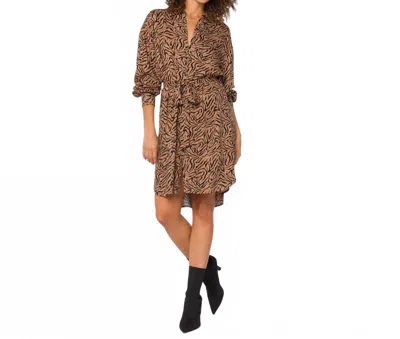 Velvet Heart Kora Mini Dress In Brown Black Zebra Print