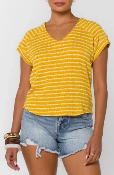 Velvet Heart Larena Striped T-shirt In Yellow
