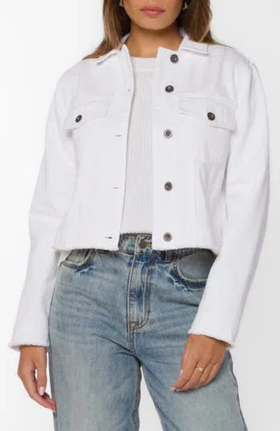 Velvet Heart Larue Crop Denim Jacket In White