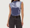Velvet Heart Lavali Velvet Sleeveless Mock Neck Top In Ash Blue In Multi