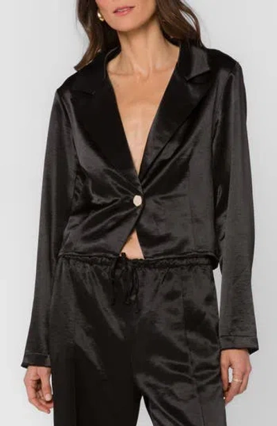 Velvet Heart Lito Cropped Tuxedo Jacket In Black