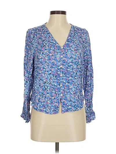 Pre-owned Velvet Heart Long Sleeve Blouse In Blue