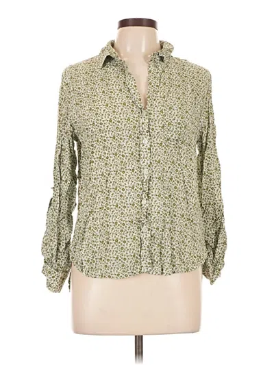 Pre-owned Velvet Heart Long Sleeve Blouse In Green