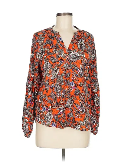 Pre-owned Velvet Heart Long Sleeve Blouse In Orange