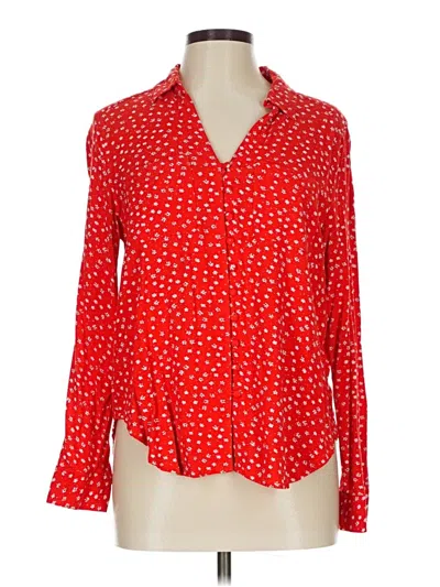 Pre-owned Velvet Heart Long Sleeve Blouse In Red