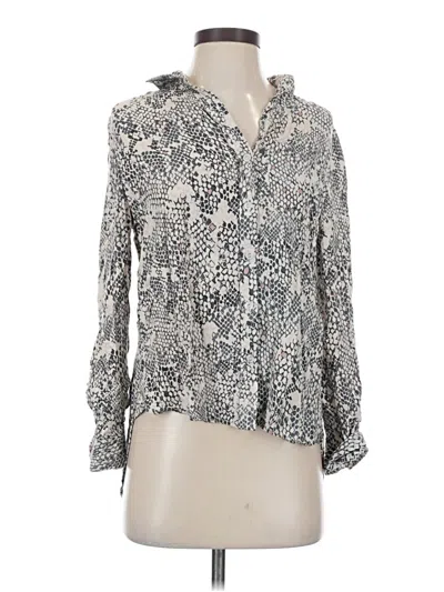 Pre-owned Velvet Heart Long Sleeve Blouse In Silver