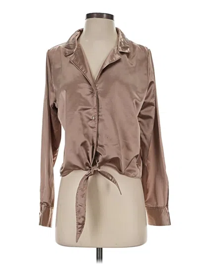 Pre-owned Velvet Heart Long Sleeve Blouse In Tan