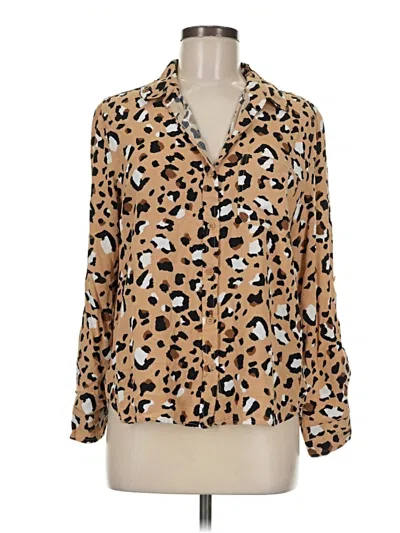 Pre-owned Velvet Heart Long Sleeve Blouse In Tan