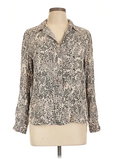 Pre-owned Velvet Heart Long Sleeve Blouse In Tan