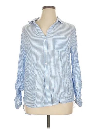 Pre-owned Velvet Heart Long Sleeve Button Down Shirt In Blue