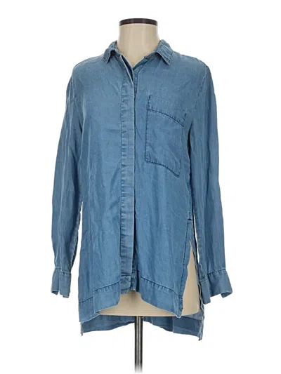 Pre-owned Velvet Heart Long Sleeve Button Down Shirt In Blue