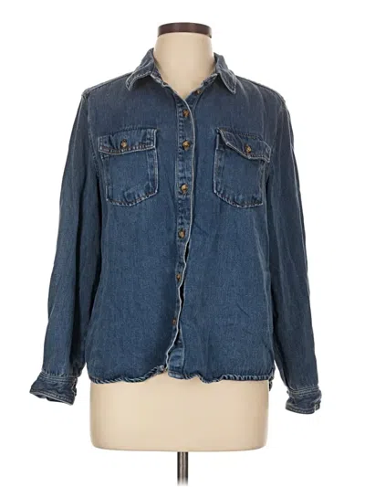 Pre-owned Velvet Heart Long Sleeve Button Down Shirt In Blue