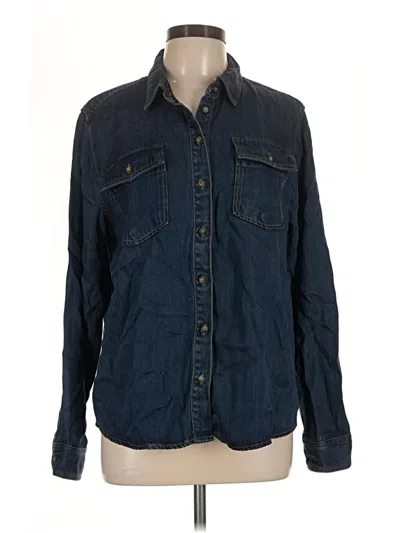 Pre-owned Velvet Heart Long Sleeve Button Down Shirt In Blue