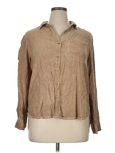 Pre-owned Velvet Heart Long Sleeve Button Down Shirt In Brown