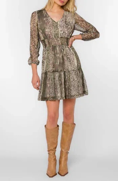 Velvet Heart Lourdes V-neck Tiered Minidress In Gray