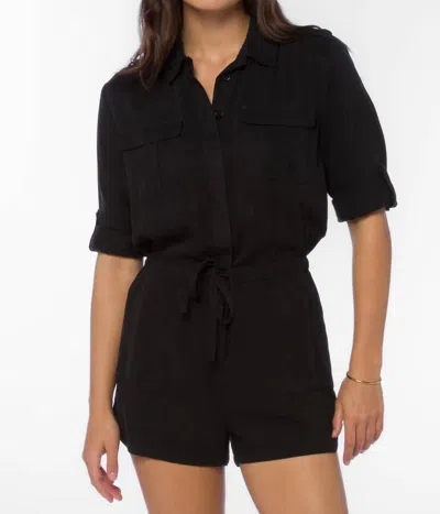 Velvet Heart Luba Button Romper In Black