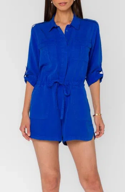 Velvet Heart Luba Roll Tab Romper In Blue