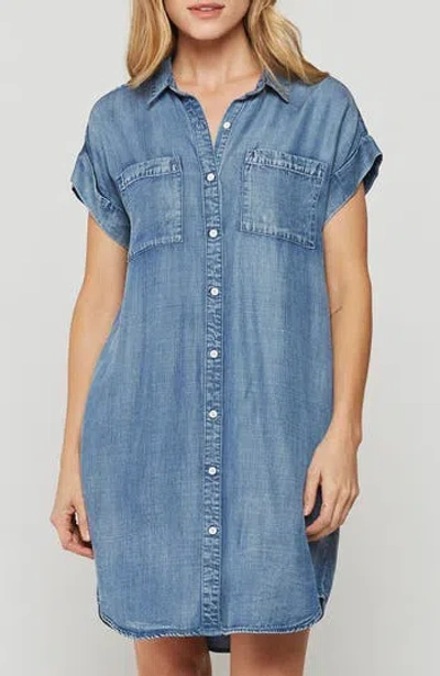 Velvet Heart Marcie Button Up Shirt Dress In Blue