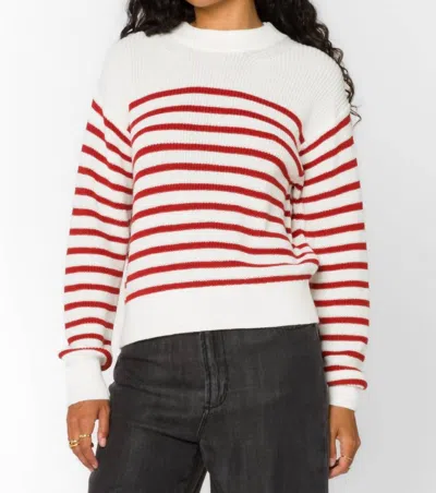 Velvet Heart Margot Long Sleeve Sweater In Red Stripe