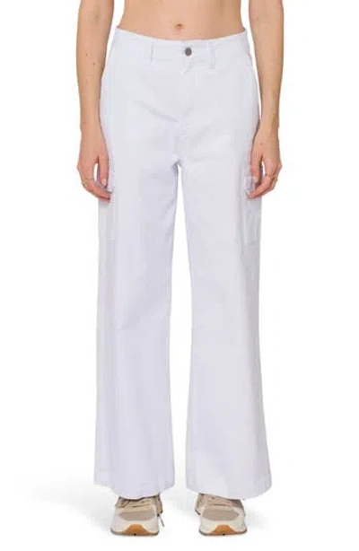 Velvet Heart Mid Rise Wide Leg Cargo Pants In White