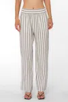 Velvet Heart Morelia Striped Linen Pants In Black Stripe In Black