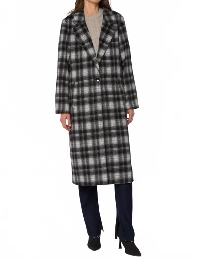 Velvet Heart Myrtle Plaid Coat In Black/grey In Multi