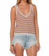 Velvet Heart Nadia Sleeveless Top In Sunny Stripe In Multi