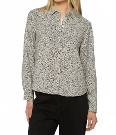 Velvet Heart Natalie Long Sleeve Top In Snow Leopard In Multi