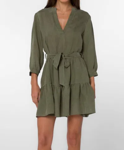 Velvet Heart Noelle 3/4 Sleeve Dress In Olive In Green