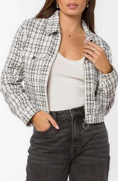 Velvet Heart Nyra Crop Tweed Jacket In Multi
