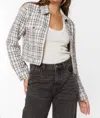 Velvet Heart Nyra Tweed Jacket In White/black In Multi