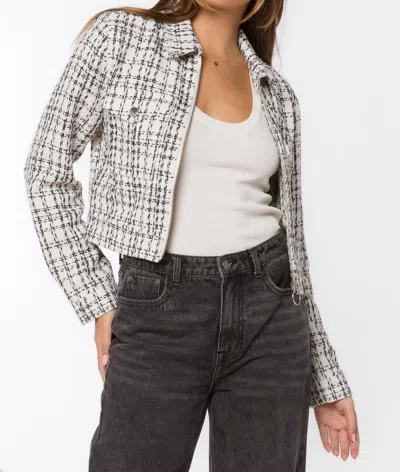 Velvet Heart Nyra Tweed Jacket In White/black In Multi