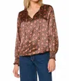 Velvet Heart Penny Satin Blouse In Brown In Brown