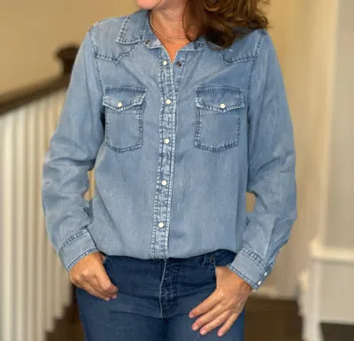 Velvet Heart Raquel Tencel Denim Shirt In Mill Valley In Multi
