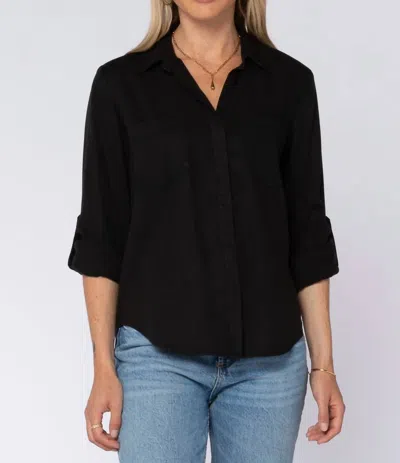 Velvet Heart Riley Button Down Shirt In Black