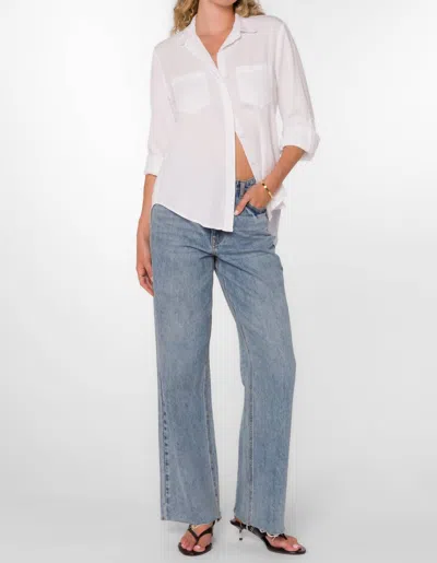 VELVET HEART RILEY BUTTON SHIRT IN OFF WHITE