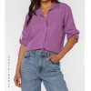 Velvet Heart Riley Split Back Button Top In Lavender In Purple