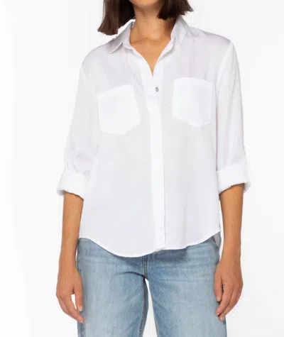 Velvet Heart Blake Button Down Top In Optic White