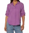 Velvet Heart Riley Split Back Button Top In Lavender In Purple