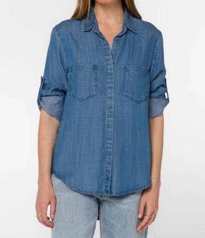 Velvet Heart Riley Top In Venice Sky In Blue