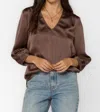 Velvet Heart Robyn Satin Blouse In Brown