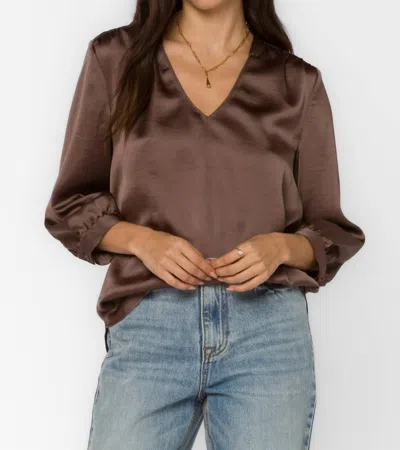 Velvet Heart Robyn Satin Blouse In Brown