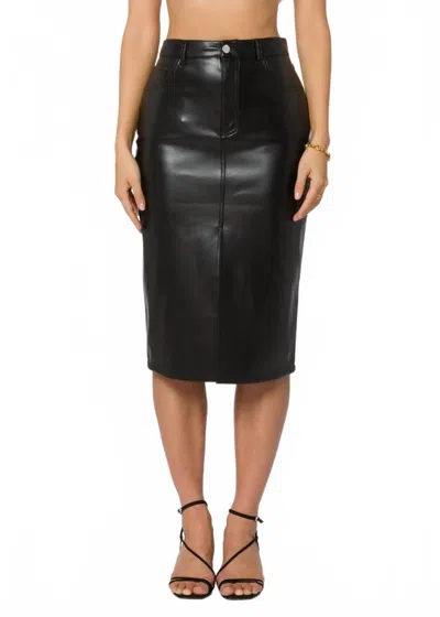 Velvet Heart Rocky High Rise Faux Leather Midi Skirt In Black