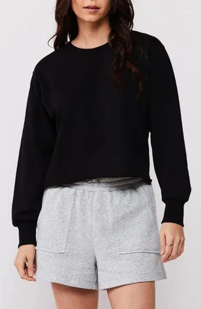 Velvet Heart Rolene Cotton Crop Sweatshirt In Black
