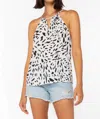 Velvet Heart Rome Top In White/black Stroke In Black