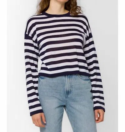 Velvet Heart Rumi Stripe Long Sleeve Tee In Navy Stripe In Multi
