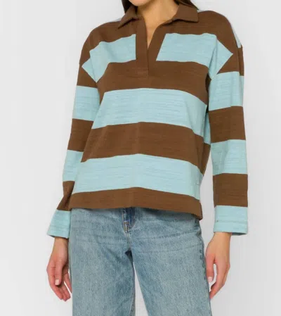 Velvet Heart Sailor Pullover Top In Blue Mist Stripe In Multi