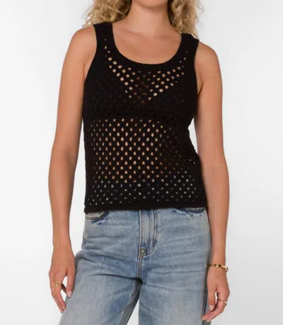 Velvet Heart Santina Crochet Knit Tank Top In Black
